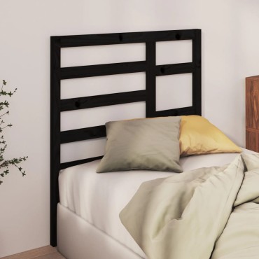 vidaXL Κεφαλάρι Κρεβατιού Μαύρο 81x4x104cm από Μασίφ Ξύλο Πεύκου 1 τεμ.