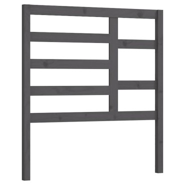 vidaXL Κεφαλάρι Κρεβατιού Γκρι 106x4x104cm από Μασίφ Ξύλο Πεύκου 1 τεμ.