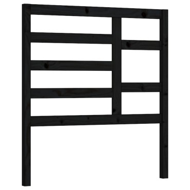 vidaXL Κεφαλάρι Κρεβατιού Μαύρο 106x4x104cm Μασίφ Ξύλο Πεύκου 1 τεμ.