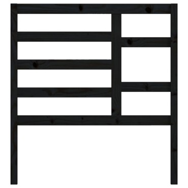 vidaXL Κεφαλάρι Κρεβατιού Μαύρο 106x4x104cm Μασίφ Ξύλο Πεύκου 1 τεμ.