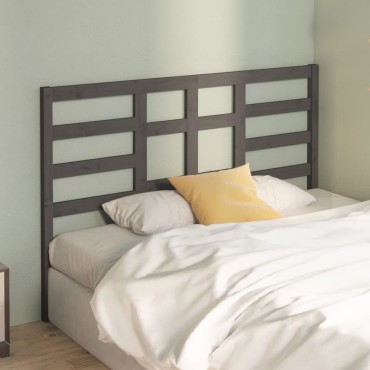 vidaXL Κεφαλάρι Κρεβατιού Γκρι 166x4x104cm από Μασίφ Ξύλο Πεύκου 1 τεμ.