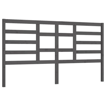 vidaXL Κεφαλάρι Κρεβατιού Γκρι 186x4x104cm από Μασίφ Ξύλο Πεύκου 1 τεμ.