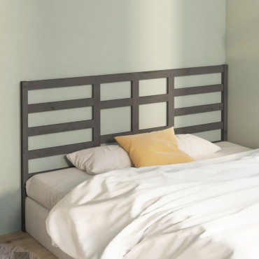 vidaXL Κεφαλάρι Κρεβατιού Γκρι 186x4x104cm από Μασίφ Ξύλο Πεύκου 1 τεμ.