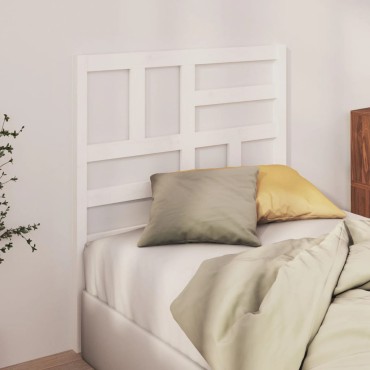 vidaXL Κεφαλάρι Κρεβατιού Λευκό 81x4x104cm από Μασίφ Ξύλο Πεύκου 1 τεμ.