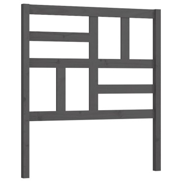 vidaXL Κεφαλάρι Κρεβατιού Γκρι 81x4x104cm από Μασίφ Ξύλο Πεύκου 1 τεμ.