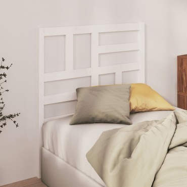 vidaXL Κεφαλάρι Κρεβατιού Λευκό 96x4x104cm Μασίφ Ξύλο Πεύκου 1 τεμ.
