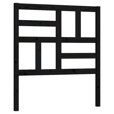 vidaXL Κεφαλάρι Κρεβατιού Μαύρο 96x4x104cm Μασίφ Ξύλο Πεύκου 1 τεμ.