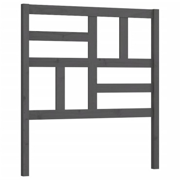 vidaXL Κεφαλάρι Κρεβατιού Γκρι 106x4x104cm από Μασίφ Ξύλο Πεύκου 1 τεμ.