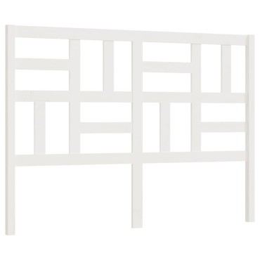 vidaXL Κεφαλάρι Κρεβατιού Λευκό 126x4x104cm Μασίφ Ξύλο Πεύκου 1 τεμ.