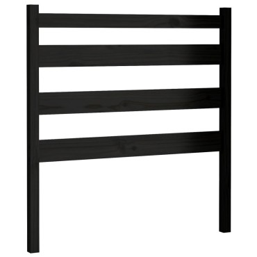 vidaXL Κεφαλάρι Κρεβατιού Μαύρο 81x4x100cm από Μασίφ Ξύλο Πεύκου 1 τεμ.