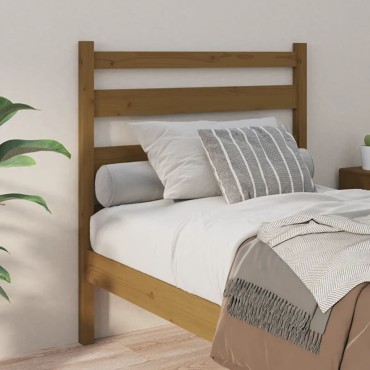 vidaXL Κεφαλάρι Κρεβατιού Μελί 96x4x100cm από Μασίφ Ξύλο Πεύκου 1 τεμ.