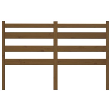 vidaXL Κεφαλάρι κρεβατιού Καφέ 126x4x100cm από Μασίφ Ξύλο Πεύκου 1 τεμ.