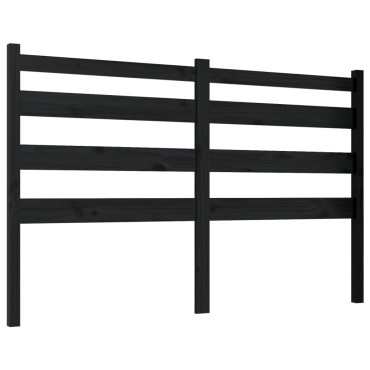 vidaXL Κεφαλάρι Κρεβατιού Μαύρο 126x4x100cm Μασίφ Ξύλο Πεύκου 1 τεμ.