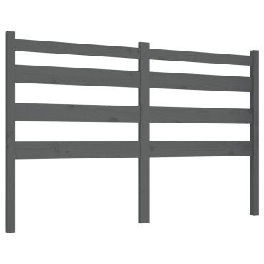 vidaXL Κεφαλάρι Κρεβατιού Γκρι 141x4x100cm από Μασίφ Ξύλο Πεύκου 1 τεμ.
