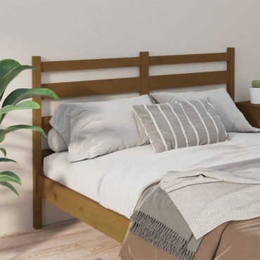vidaXL Κεφαλάρι Κρεβατιού Μελί 141x4x100cm από Μασίφ Ξύλο Πεύκου 1 τεμ.