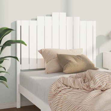 vidaXL Κεφαλάρι Κρεβατιού Λευκό 106x4x110cm Μασίφ Ξύλο Πεύκου 1 τεμ.