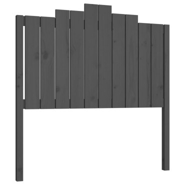 vidaXL Κεφαλάρι Κρεβατιού Γκρι 106x4x110cm από Μασίφ Ξύλο Πεύκου 1 τεμ.