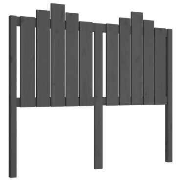 vidaXL Κεφαλάρι Κρεβατιού Γκρι 126x4x110cm από Μασίφ Ξύλο Πεύκου 1 τεμ.