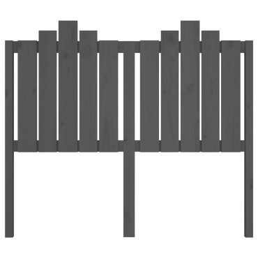 vidaXL Κεφαλάρι Κρεβατιού Γκρι 126x4x110cm από Μασίφ Ξύλο Πεύκου 1 τεμ.