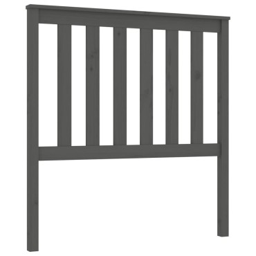 vidaXL Κεφαλάρι Κρεβατιού Γκρι 96x6x101cm από Μασίφ Ξύλο Πεύκου 1 τεμ.