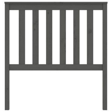 vidaXL Κεφαλάρι Κρεβατιού Γκρι 96x6x101cm από Μασίφ Ξύλο Πεύκου 1 τεμ.