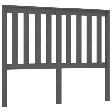 vidaXL Κεφαλάρι Κρεβατιού Γκρι 146x6x101cm από Μασίφ Ξύλο Πεύκου 1 τεμ.