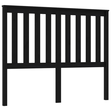 vidaXL Κεφαλάρι κρεβατιού Μαύρο 146x6x101cm από Μασίφ Ξύλο Πεύκου 1 τεμ.