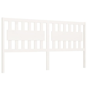vidaXL Κεφαλάρι Κρεβατιού Λευκό 185,5x4x100cm Μασίφ Ξύλο Πεύκου 1 τεμ.