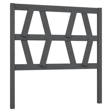 vidaXL Κεφαλάρι Κρεβατιού Γκρι 106x4x100cm από Μασίφ Ξύλο Πεύκου 1 τεμ.