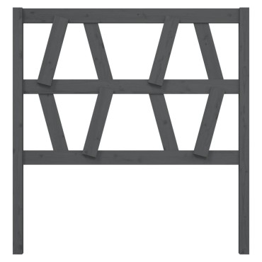 vidaXL Κεφαλάρι Κρεβατιού Γκρι 106x4x100cm από Μασίφ Ξύλο Πεύκου 1 τεμ.