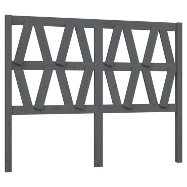 vidaXL Κεφαλάρι Κρεβατιού Γκρι 126x4x100cm από Μασίφ Ξύλο Πεύκου 1 τεμ.