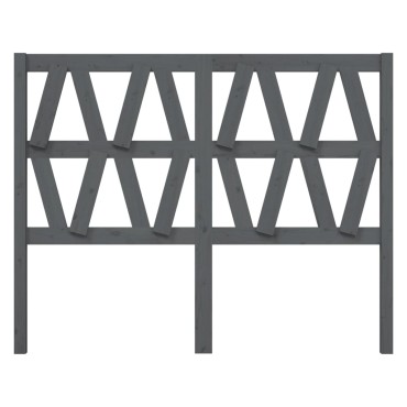 vidaXL Κεφαλάρι Κρεβατιού Γκρι 126x4x100cm από Μασίφ Ξύλο Πεύκου 1 τεμ.