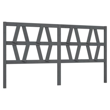 vidaXL Κεφαλάρι Κρεβατιού Γκρι 206x4x100cm από Μασίφ Ξύλο Πεύκου 1 τεμ.