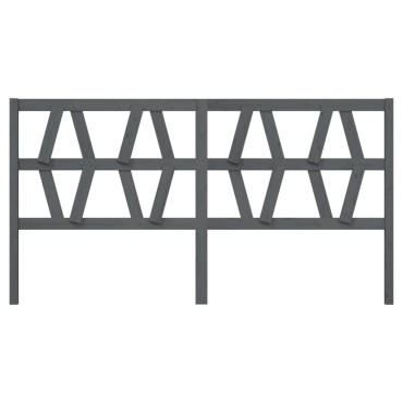 vidaXL Κεφαλάρι Κρεβατιού Γκρι 206x4x100cm από Μασίφ Ξύλο Πεύκου 1 τεμ.
