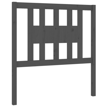 vidaXL Κεφαλάρι Γκρι 81x4x100cm από Μασίφ Ξύλο Πεύκου 1 τεμ.