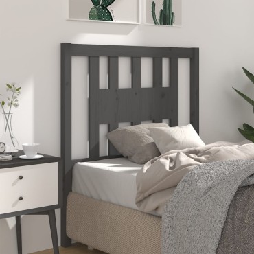 vidaXL Κεφαλάρι Γκρι 81x4x100cm από Μασίφ Ξύλο Πεύκου 1 τεμ.