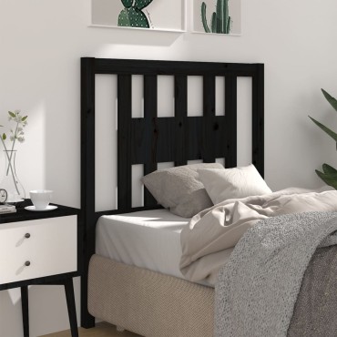 vidaXL Κεφαλάρι Μαύρο 106x4x100cm Μασίφ Ξύλο Πεύκου 1 τεμ.