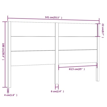 vidaXL Κεφαλάρι Κρεβατιού Λευκό 141x4x100cm Μασίφ Ξύλο Πεύκου 1 τεμ.