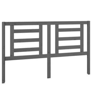 vidaXL Κεφαλάρι Κρεβατιού Γκρι 156x4x100cm από Μασίφ Ξύλο Πεύκου 1 τεμ.