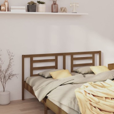 vidaXL Κεφαλάρι Κρεβατιού Μελί 156x4x100cm από Μασίφ Ξύλο Πεύκου 1 τεμ.