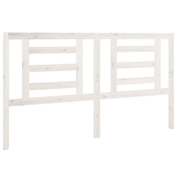 vidaXL Κεφαλάρι Κρεβατιού Λευκό 166x4x100cm Μασίφ Ξύλο Πεύκου 1 τεμ.