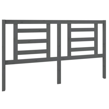 vidaXL Κεφαλάρι Κρεβατιού Γκρι 166x4x100cm από Μασίφ Ξύλο Πεύκου 1 τεμ.