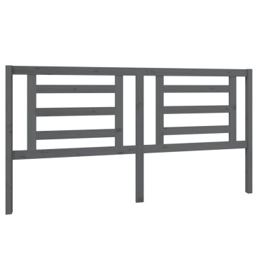 vidaXL Κεφαλάρι Κρεβατιού Γκρι 186x4x100cm από Μασίφ Ξύλο Πεύκου 1 τεμ.