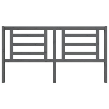 vidaXL Κεφαλάρι Κρεβατιού Γκρι 186x4x100cm από Μασίφ Ξύλο Πεύκου 1 τεμ.