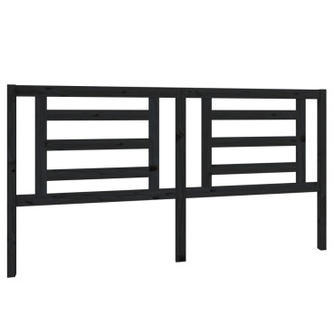 vidaXL Κεφαλάρι Κρεβατιού Μαύρο 186x4x100cm Μασίφ Ξύλο Πεύκου 1 τεμ.