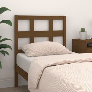 vidaXL Κεφαλάρι Κρεβατιού Μελί 95,5x4x100cm από Μασίφ Ξύλο Πεύκου 1 τεμ.