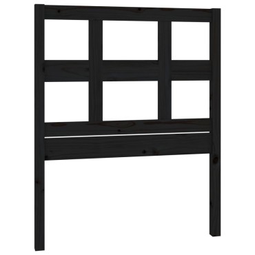 vidaXL Κεφαλάρι Κρεβατιού Μαύρο 95,5x4x100cm Μασίφ Ξύλο Πεύκου 1 τεμ.