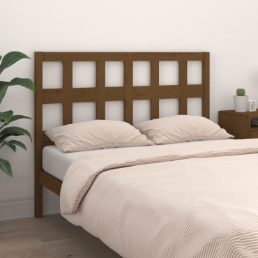 vidaXL Κεφαλάρι Κρεβατιού Μελί 145,5x4x100cm από Μασίφ Ξύλο Πεύκου 1 τεμ.