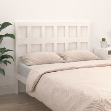 vidaXL Κεφαλάρι Κρεβατιού Λευκό 155,5x4x100cm Μασίφ Ξύλο Πεύκου 1 τεμ.