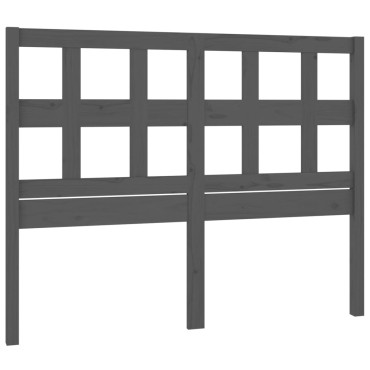 vidaXL Κεφαλάρι Κρεβατιού Γκρι 185,5x4x100cm από Μασίφ Ξύλο Πεύκου 1 τεμ.
